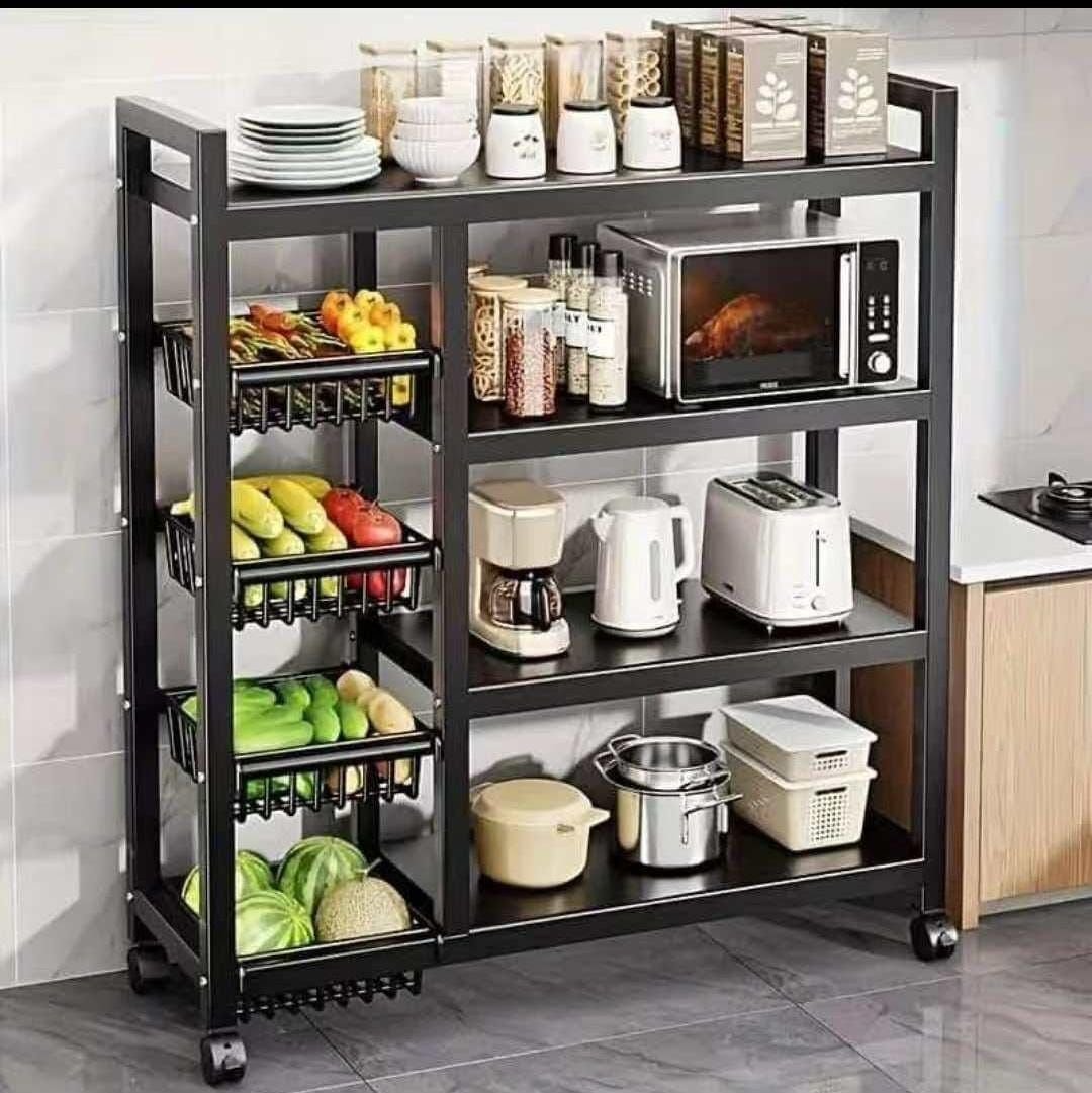 Multi Layer Rack Multi-layer kitchen Storage Rack with movable and lockable wheels